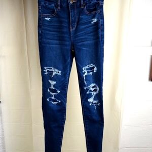 Size 0 Distressed Skinny Jeans American Eagle